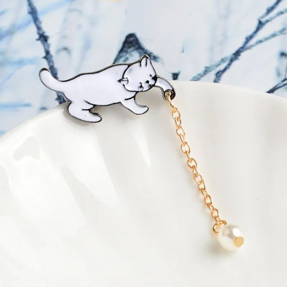 Cartoon Sweet Small Cat Enamel Pins Brooch For Women Girls Cute Kitten Metal Badge For Backpack Col 4