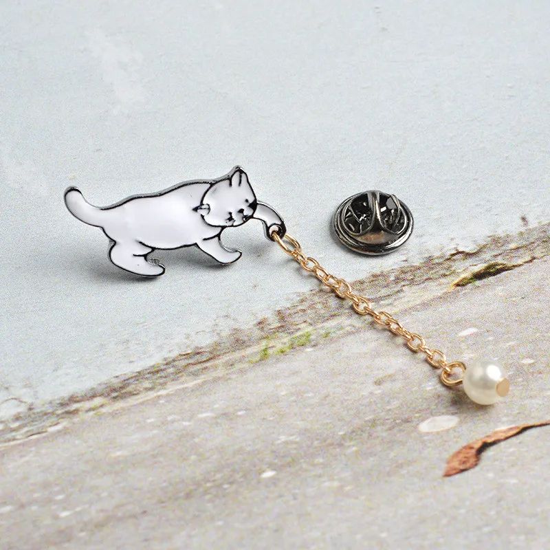 Cartoon Sweet Small Cat Enamel Pins Brooch For Women Girls Cute Kitten Metal Badge For Backpack Col 5