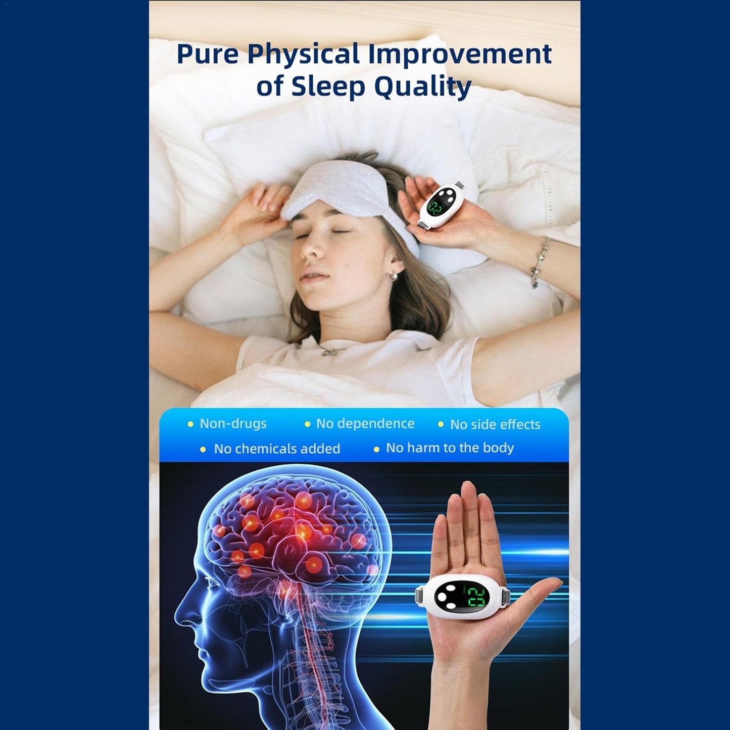Handheld EMS Sleep Aid Device  20Level Microcurrent Therapy For Insomnia  Stress Relief 14