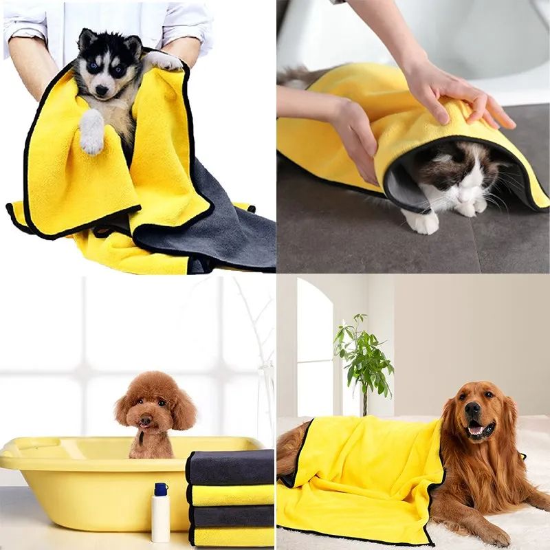 Soft Fiber Quick Drying Towels for Dogs and Cats, Absorbent Bath Towel, Pet Bathrobe, Convenient Cleaning Towel Premium