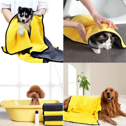 Soft Fiber Quick Drying Towels for Dogs and Cats, Absorbent Bath Towel, Pet Bathrobe, Convenient Cleaning Towel Premium