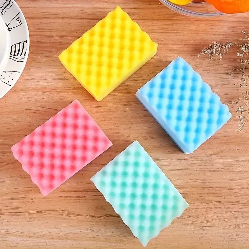 5Pcs Dishwashing Sponge Wood Pulp Cotton Color Magic Cleaning Sponge Set For Rust Removal Pot Brush 1