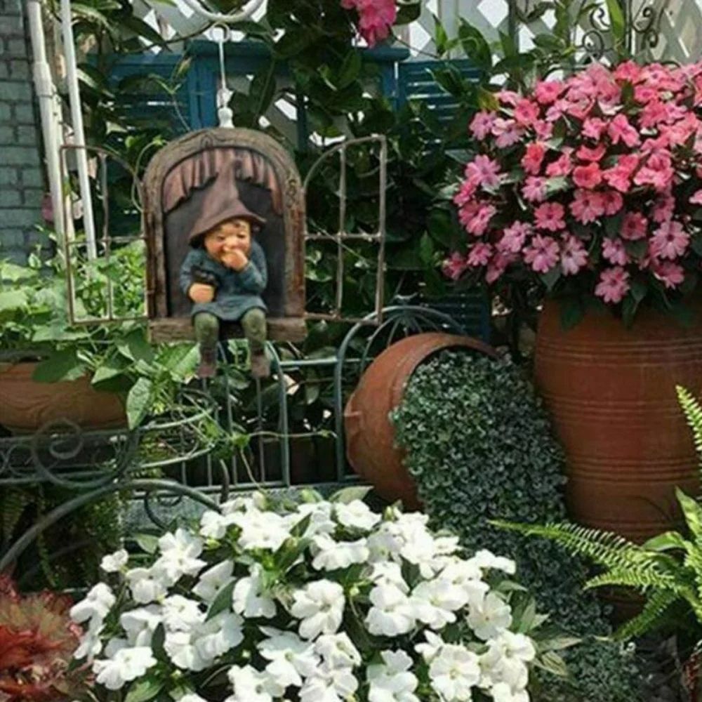 Creative Garden Elf Tree Hug Statue Enchanting Resin Decoration For Outdoor Spaces Courtyard Porch  2