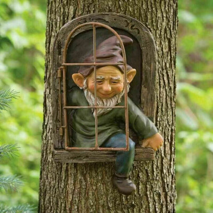 Creative Garden Elf Tree Hug Statue Enchanting Resin Decoration For Outdoor Spaces Courtyard Porch  4
