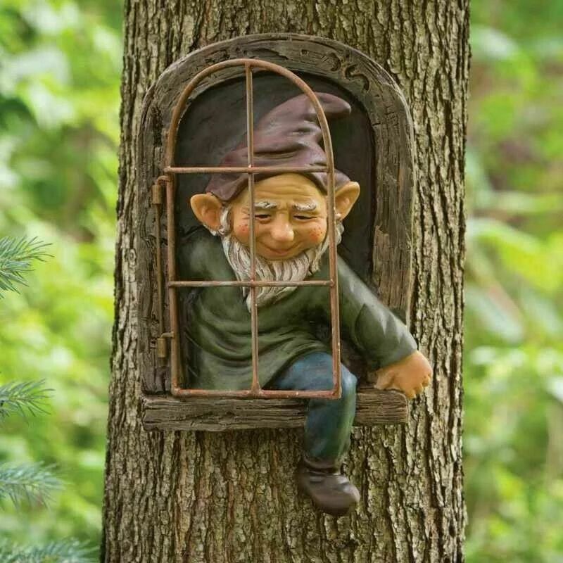 Creative Garden Elf Tree Hug Statue Enchanting Resin Decoration For Outdoor Spaces Courtyard Porch  7