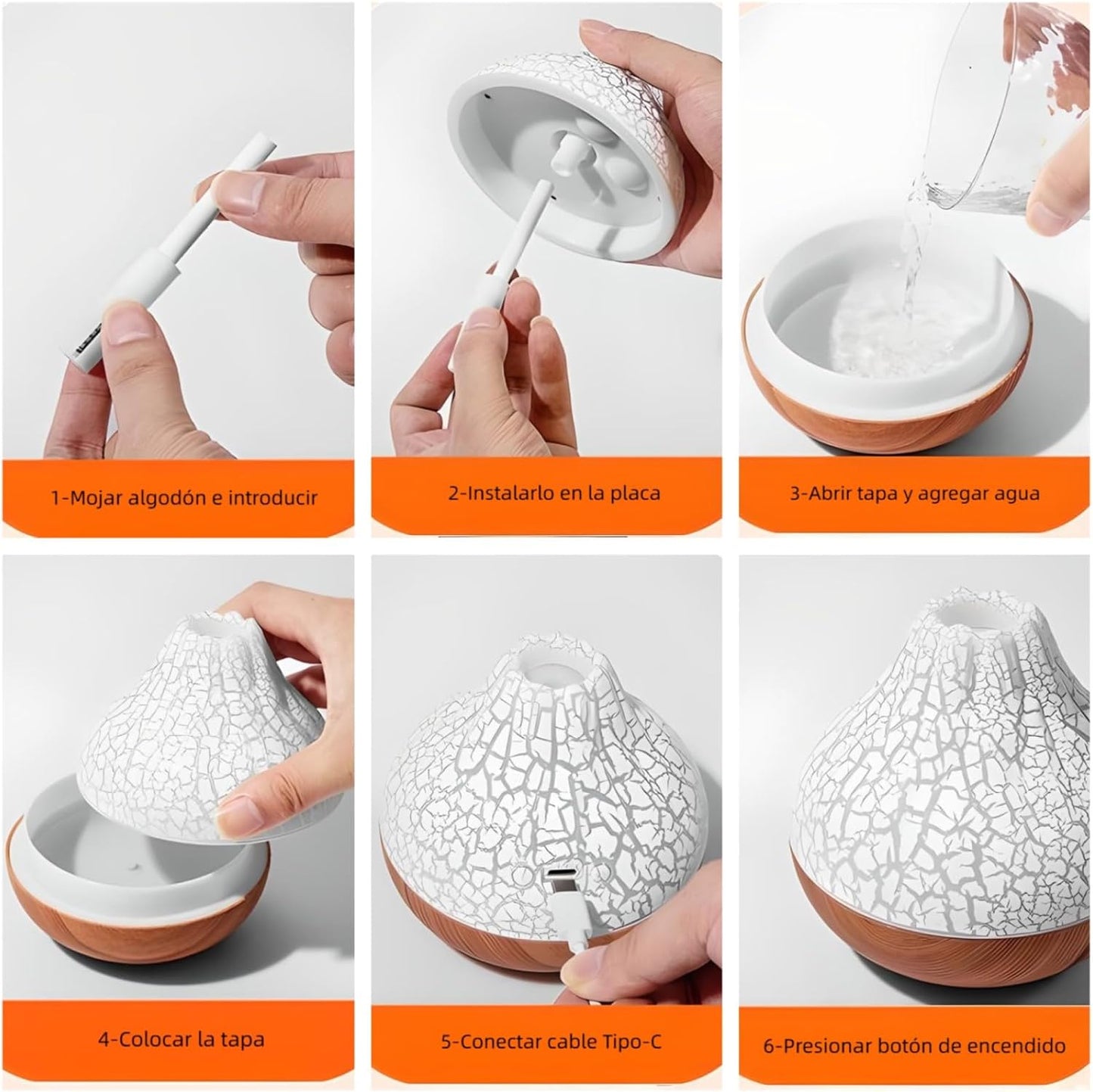 Volcano Mist 300ml USB Air Humidifier With 7Color Night Light  Desktop Aromatherapy Diffuser  Purif 4