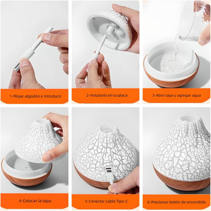 Volcano Mist 300ml USB Air Humidifier With 7Color Night Light  Desktop Aromatherapy Diffuser  Purif 4