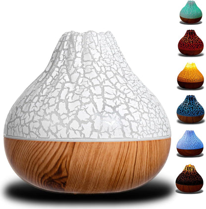 Volcano Mist 300ml USB Air Humidifier with 7-Color Night Light – Desktop Aromatherapy Diffuser & Purifier