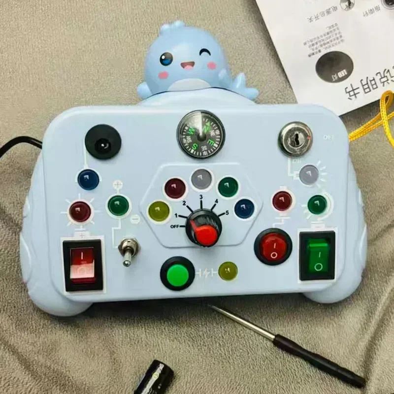 Montessori Busy Board Sensory Toys With LED Light Switch Control Travel Activity Children Game For  2
