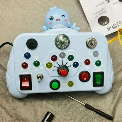 Montessori Busy Board Sensory Toys With LED Light Switch Control Travel Activity Children Game For  2