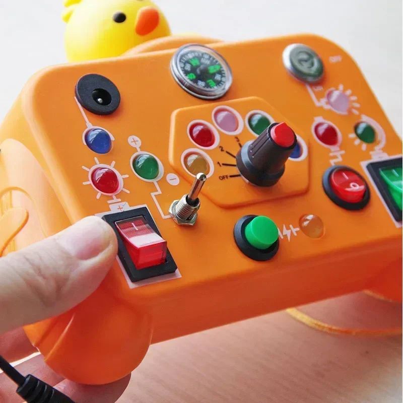 Montessori Busy Board Sensory Toys With LED Light Switch Control Travel Activity Children Game For  4