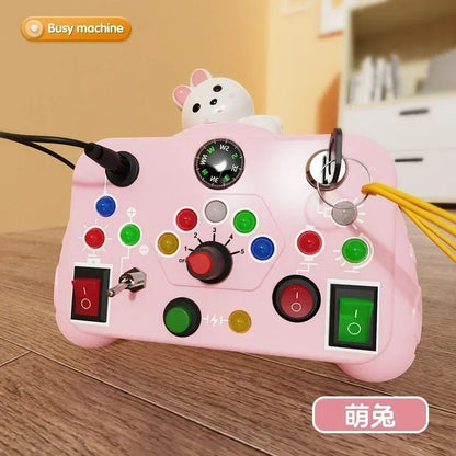 Montessori Busy Board Sensory Toys With LED Light Switch Control Travel Activity Children Game For  6