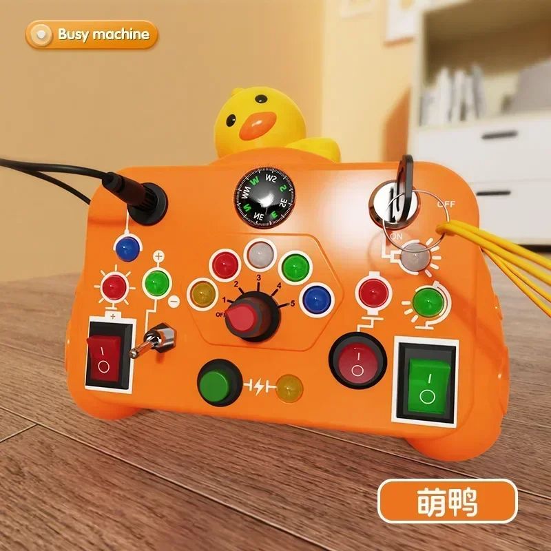 Montessori Busy Board Sensory Toys With LED Light Switch Control Travel Activity Children Game For  7