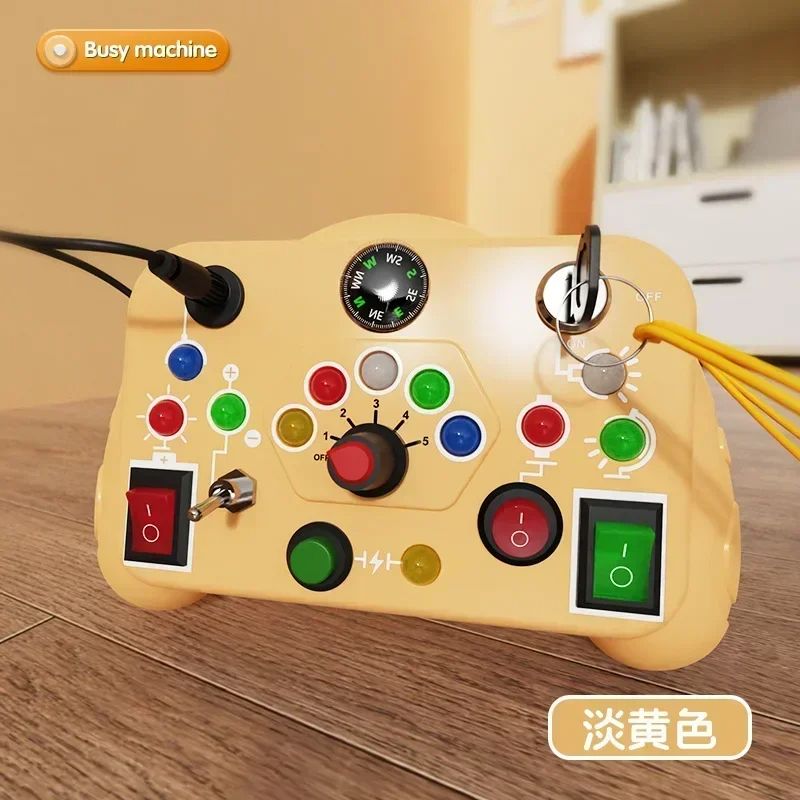 Montessori Busy Board Sensory Toys With LED Light Switch Control Travel Activity Children Game For  8