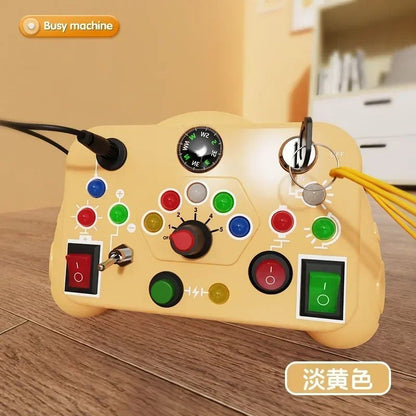 Montessori Busy Board Sensory Toys With LED Light Switch Control Travel Activity Children Game For  8
