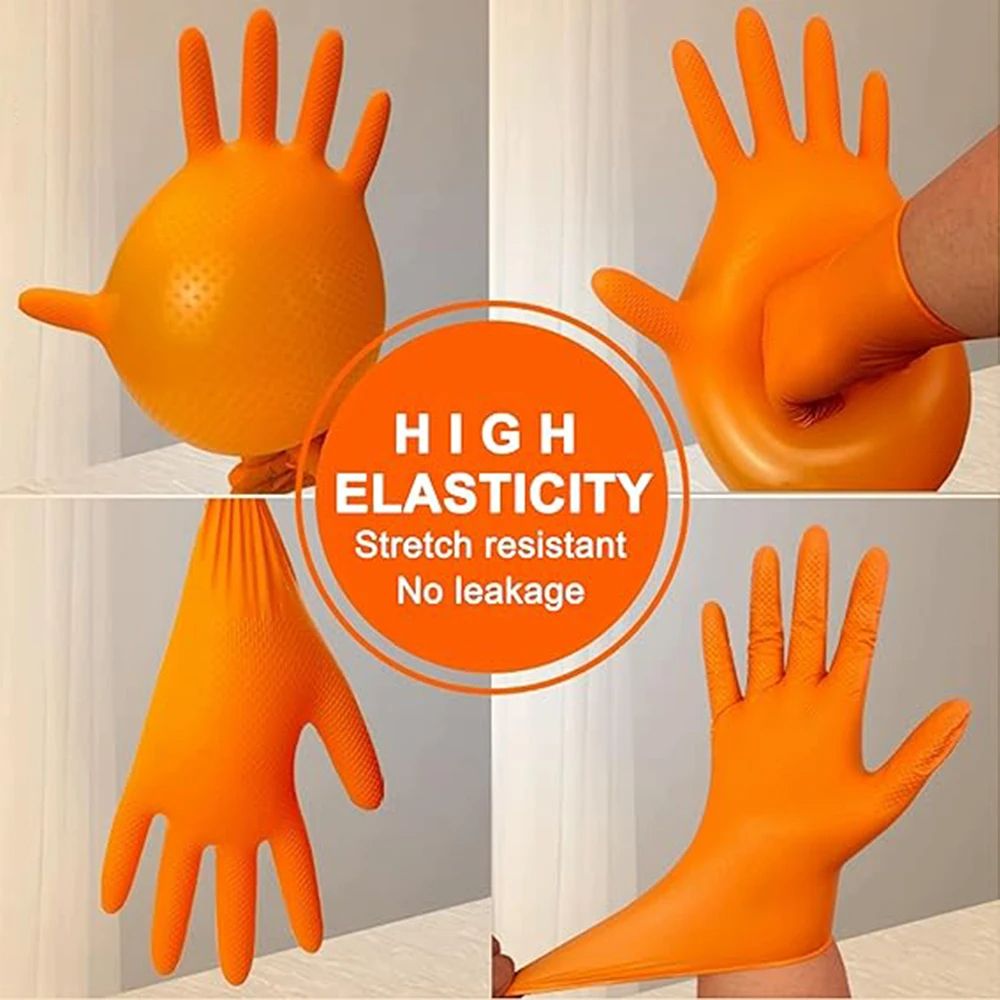 Heavy Duty Nitrile Gloves 8Mil Extra Thick Disposable Work Gloves For Mechanic Home Garden With Tex