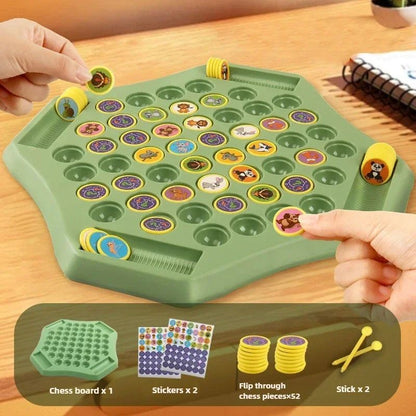 Kids Battle Chess Educational Toy, Fun Animal Flip Chess for Parent-Child Interaction, Observation & Concentration Game