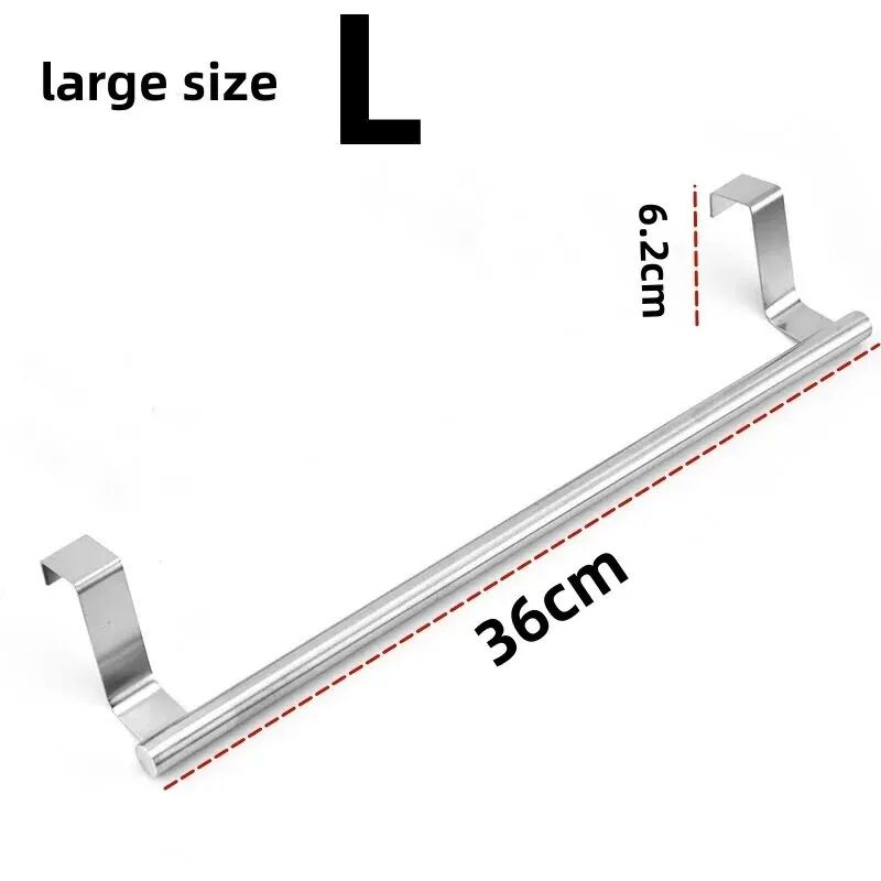 Stainless Steel Towel Rack Over Door Towel Bar Hanging Holder Bathroom  Kitchen Cabinet Rag Rack Fo 7