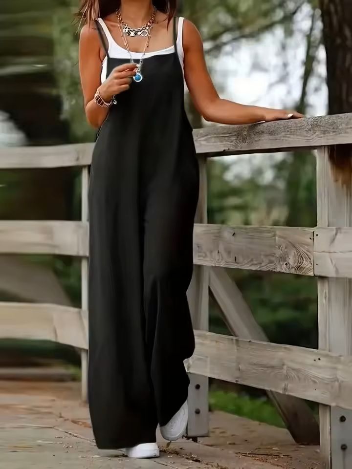 Plus Size Off-Shoulder Jumpsuit with Wide-Leg Pants