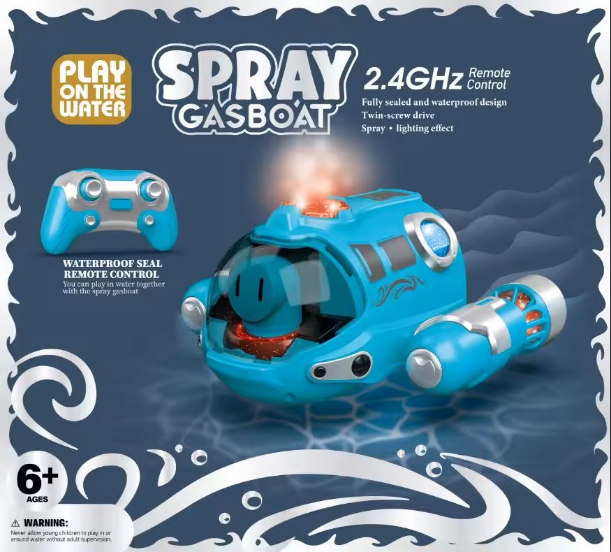 Remote Control Steamboat Toy With Spray For Pool And Bathtub 3