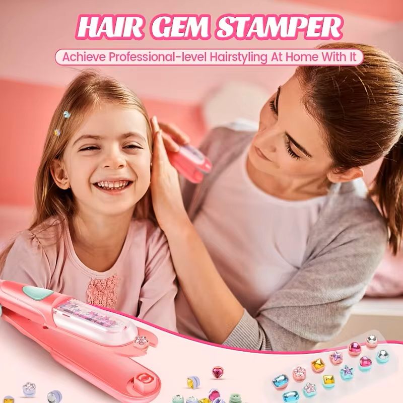 Bling Hair Gem Stamper Toy For Girls With Sparkling Hair Jewels 1