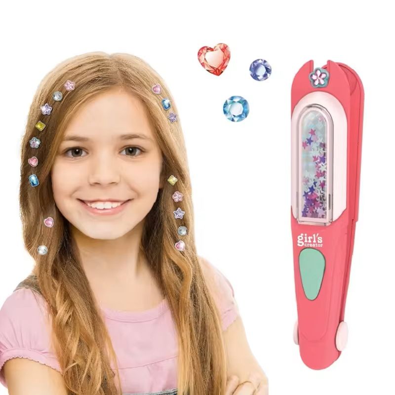 Bling Hair Gem Stamper Toy For Girls With Sparkling Hair Jewels 2