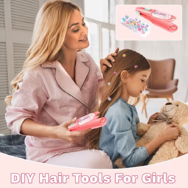Bling Hair Gem Stamper Toy for Girls with Sparkling Hair Jewels