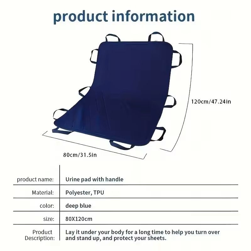 Waterproof Bed Transfer Pad With Reinforced Handles 47 X 31 In 5