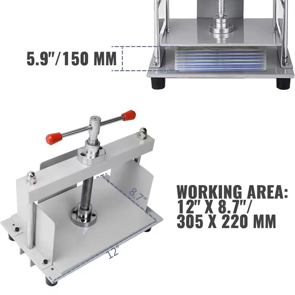 HeavyDuty Manual Paper Press Machine For A4 Papers  12 X 86 In Steel Frame 2