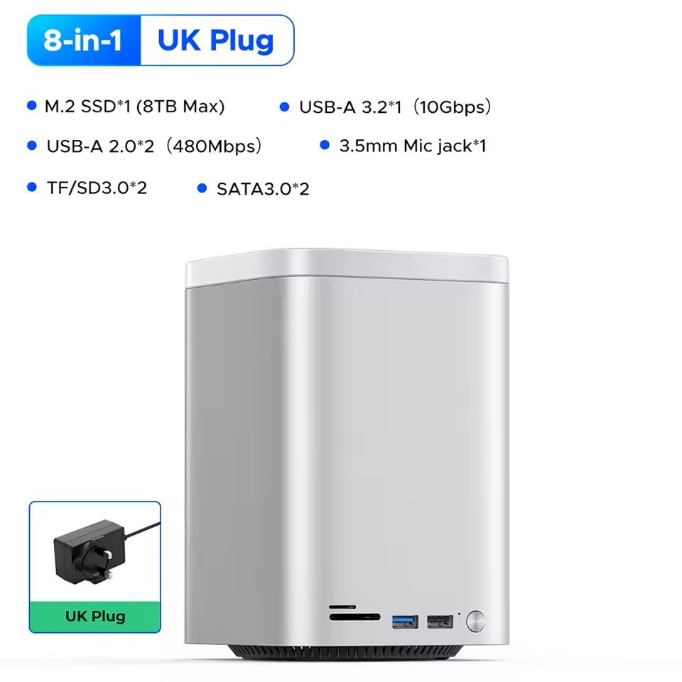 Mini Tower Dock With RAID SSD Case USB 32 Hub 10Gbps Speed 1