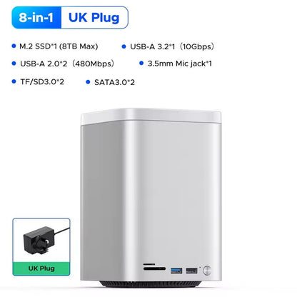 Mini Tower Dock With RAID SSD Case USB 32 Hub 10Gbps Speed 1