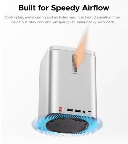 Mini Tower Dock With RAID SSD Case USB 32 Hub 10Gbps Speed 10