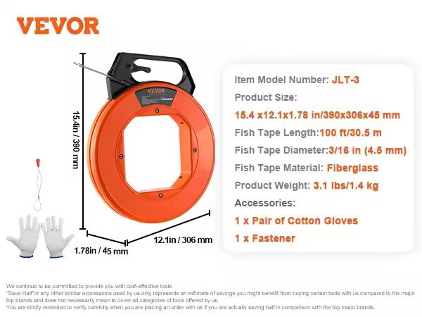 Heavy Duty Fish Tape Wire Puller With Optimized Handle And Case 1