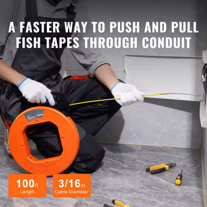 Heavy Duty Fish Tape Wire Puller With Optimized Handle And Case 2