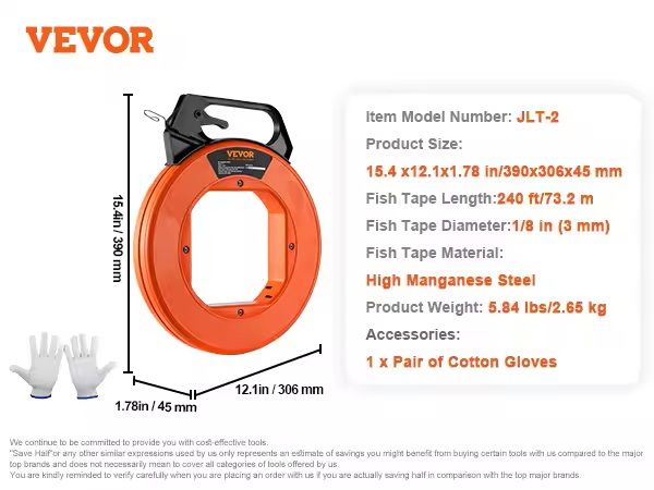 Heavy Duty Fish Tape Wire Puller With Optimized Handle And Case 6
