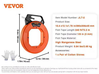 Heavy Duty Fish Tape Wire Puller With Optimized Handle And Case 6