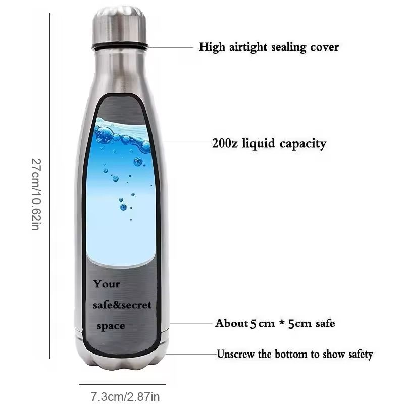 750ml Diversion Water Bottle With Hidden Storage Compartment And Bonus Key Ring Box 5