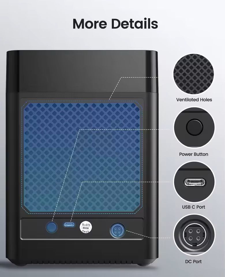 5 Bay Type C Hard Drive Enclosure With Magnetic Cover For Data Backup And Storage Expansion 1
