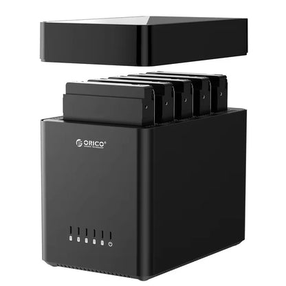 5 Bay Type C Hard Drive Enclosure With Magnetic Cover For Data Backup And Storage Expansion 5