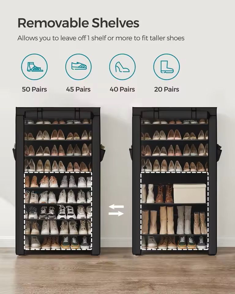 9Tier Covered Shoe Rack Organizer For 4050 Pairs 1