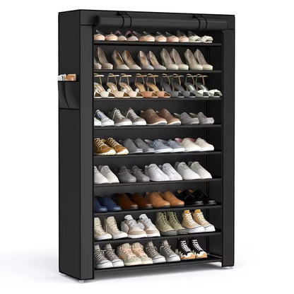 9-Tier Covered Shoe Rack Organizer for 40–50 Pairs