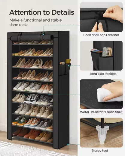 9Tier Covered Shoe Rack Organizer For 4050 Pairs 5