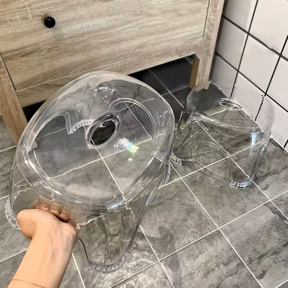 Clear Acrylic Shower Stool  NonSlip Bathroom Seat For Home  Kids 1