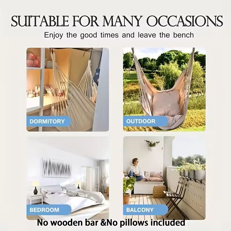 Handwoven Hanging Hammock Chair For Indoor  Outdoor Relaxation 3