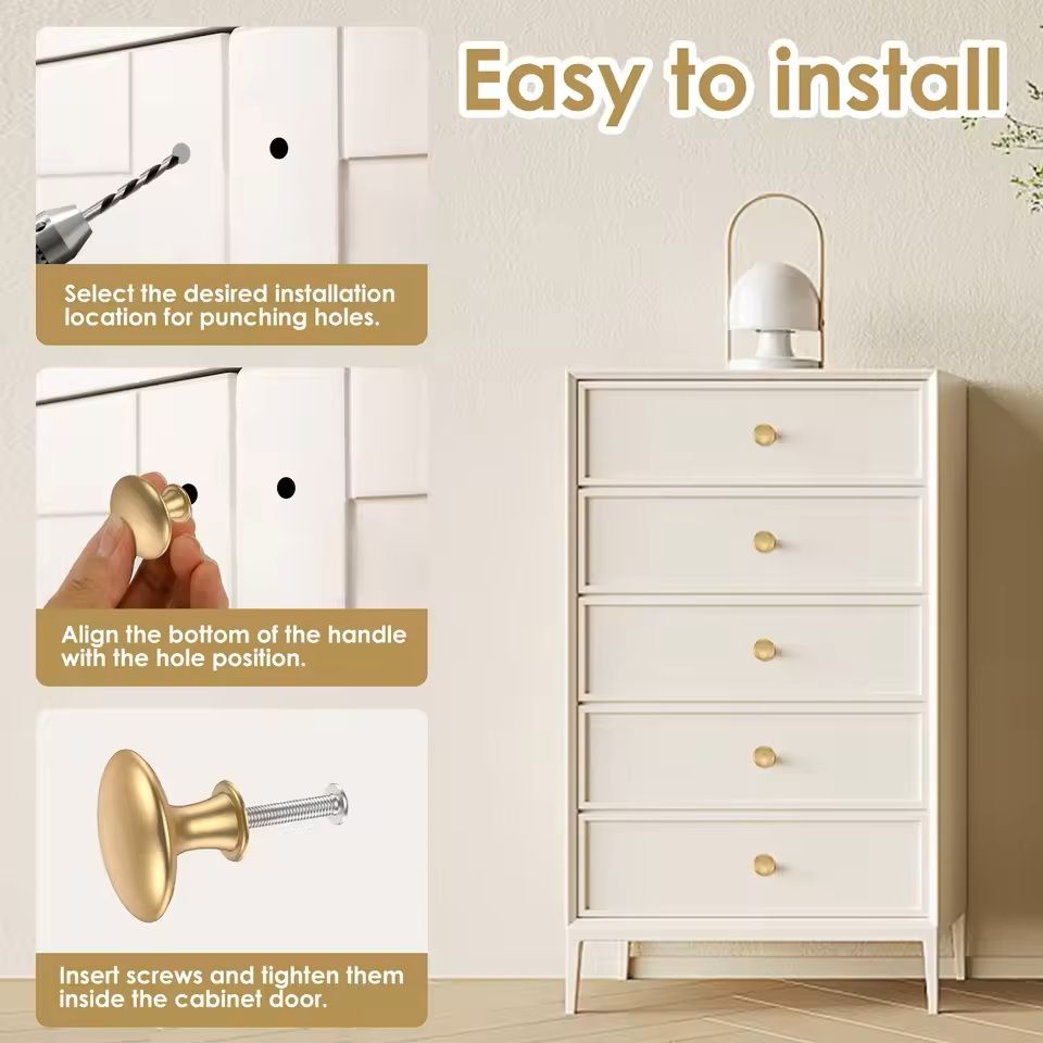 25Piece Gold Drawer Knob Set  Decorative Rustproof Cabinet Handles 5