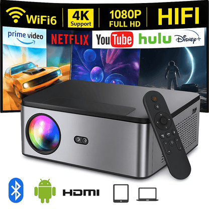 Ultra-Bright 26000 Lumen 4K Smart Projector with 8K Decoding, Auto Focus & 5G WiFi