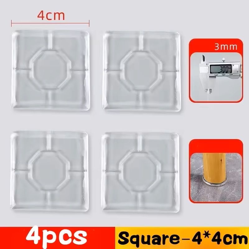 AntiSlip Silicone Furniture Pads  Transparent Vibration Dampening Feet For Beds Tables  Appliances 11