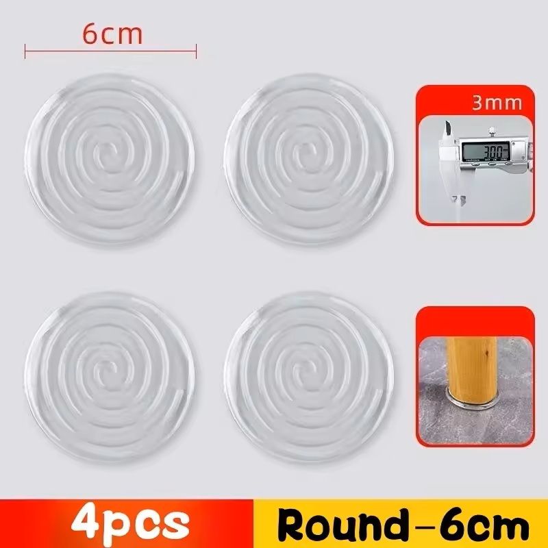 AntiSlip Silicone Furniture Pads  Transparent Vibration Dampening Feet For Beds Tables  Appliances 5