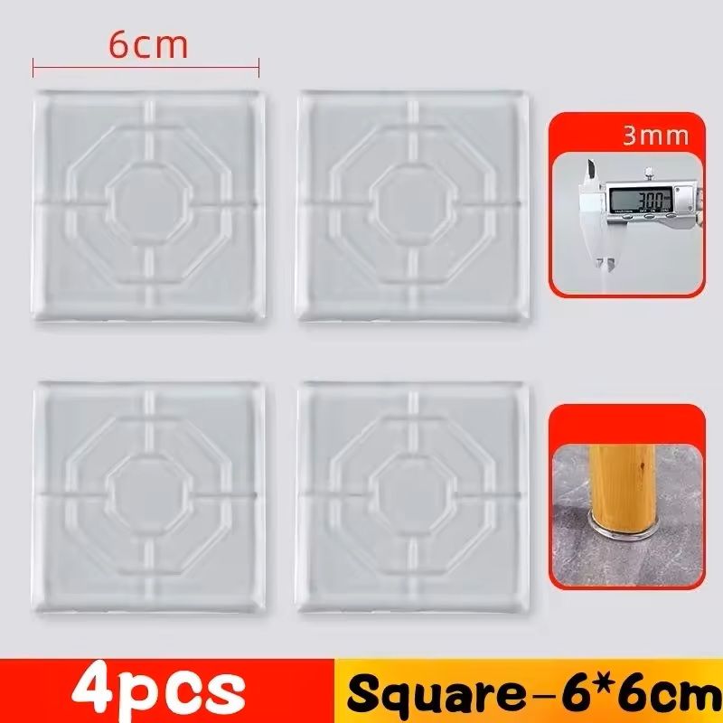 AntiSlip Silicone Furniture Pads  Transparent Vibration Dampening Feet For Beds Tables  Appliances 7