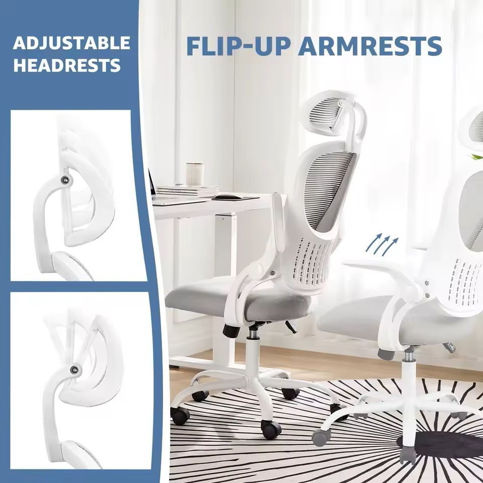 Ergonomic Mesh Office Chair With FlipUp Arms And Adjustable Headrest 1